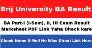 Brij University BA Result 