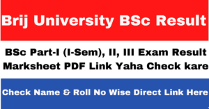 Brij University BSc Result