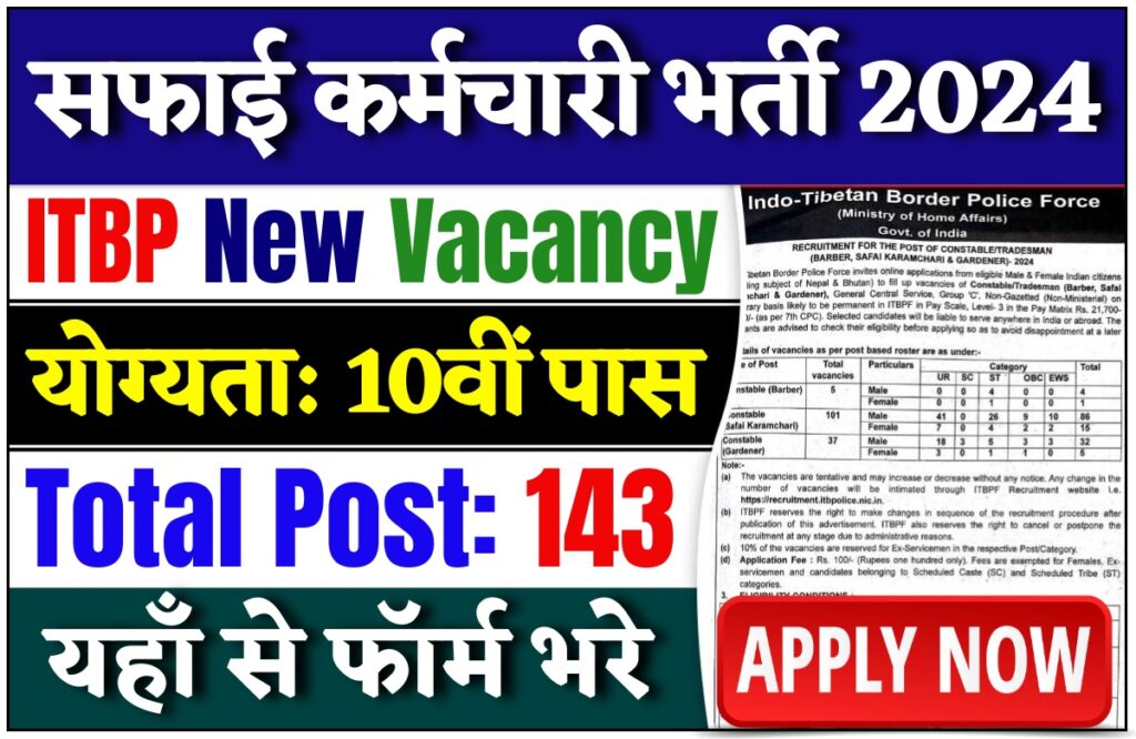 ITBP Safai Karmchari Vacancy