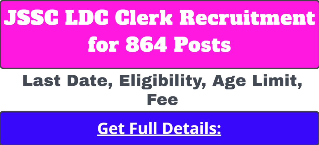 JSSC LDC Clerk Recruitment