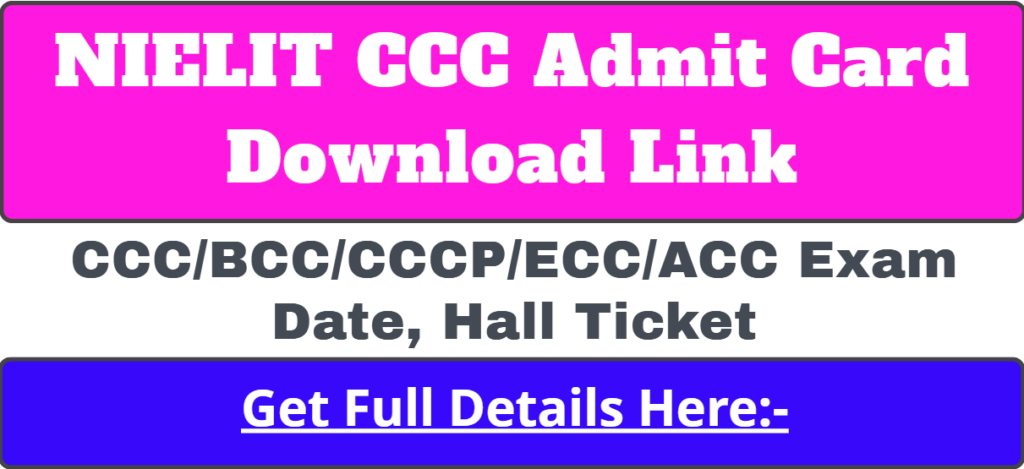 NIELIT CCC Admit Card