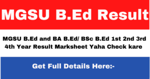 MGSU B.Ed Result