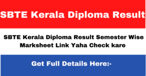 SBTE Kerala Diploma Result