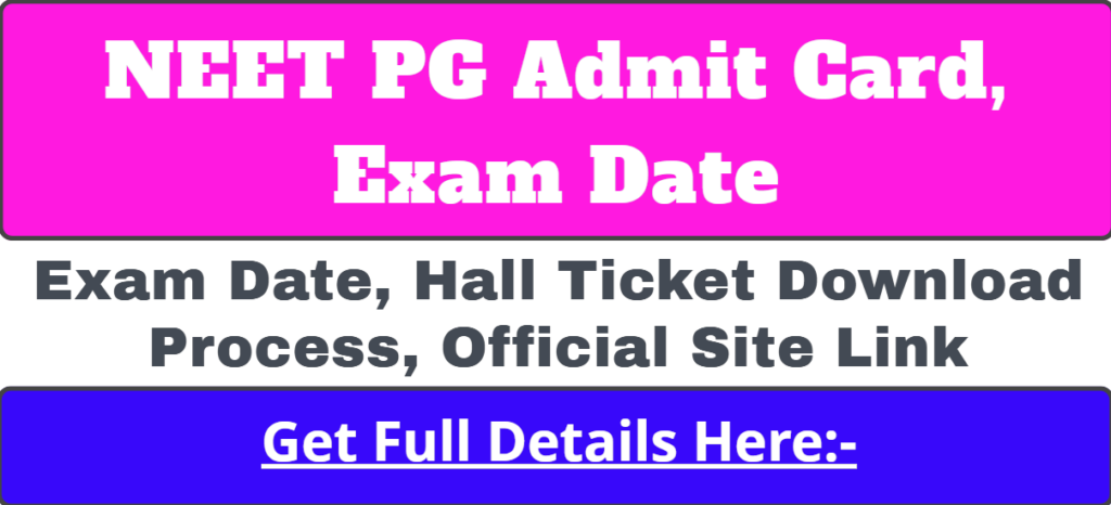 NEET PG Admit Card