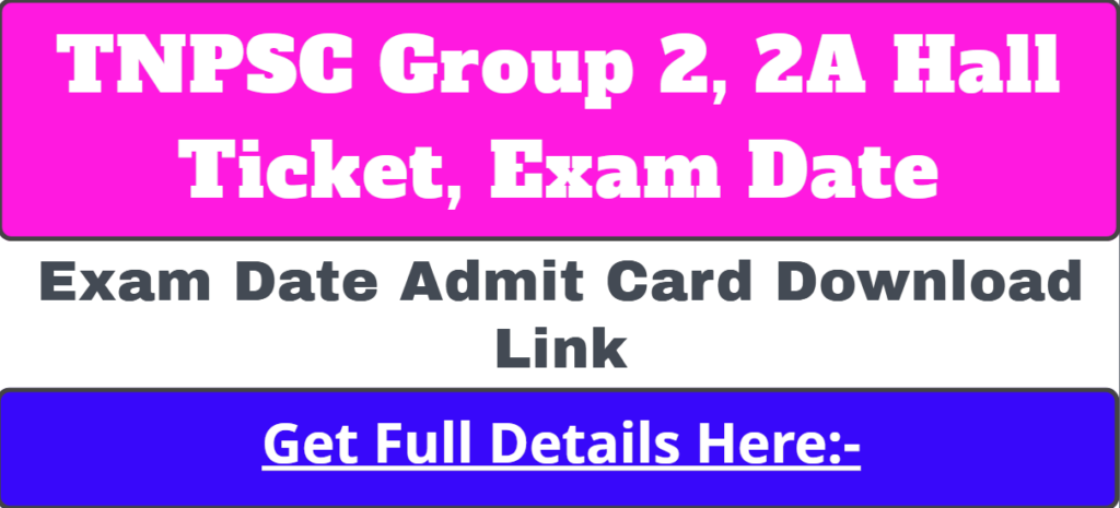 Tamil Nadu Group 2 2A Hall Ticket