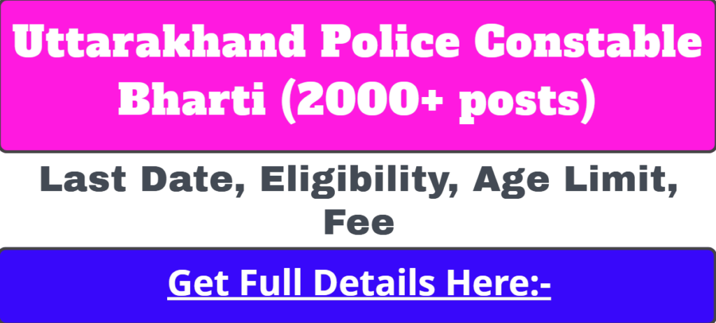 Uttarakhand Police Constable Bharti