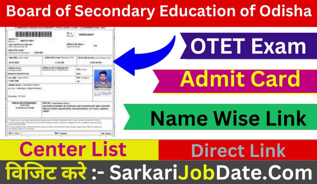 OTET Admit Card 2024