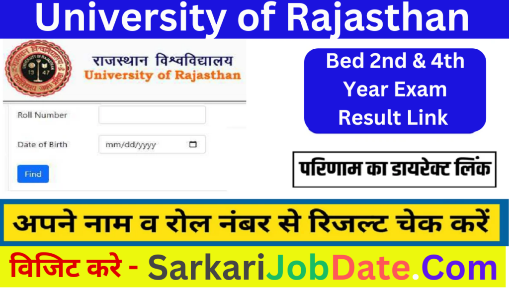 Uniraj B.Ed Result Date 