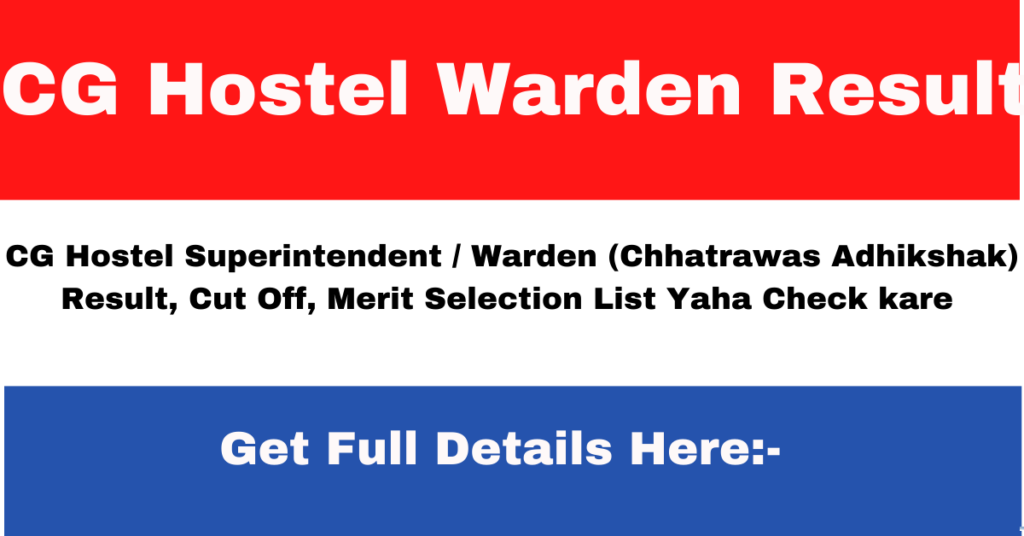 CG Hostel Warden Result