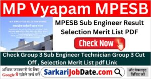 MPESB Sub Engineer Result 