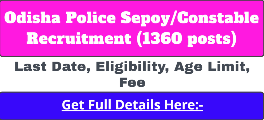 Odisha Police Constable Recruitment