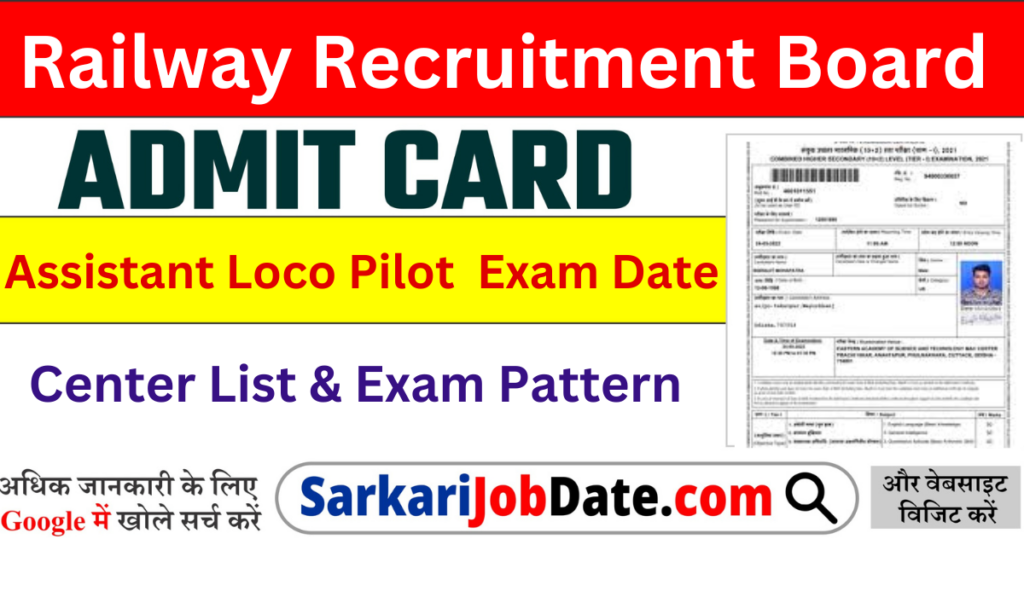 RRB ALP Admit Card 2024