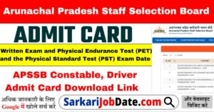 APSSB Constable, Driver Admit Card