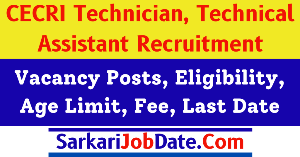 CECRI Technician Recruitment 2024