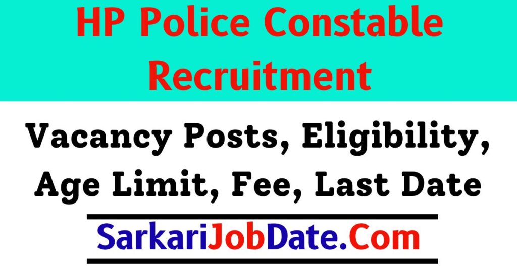 HP Police Constable Recruitment 2024 HPPSC 1088 Constable Vacancy Online Form