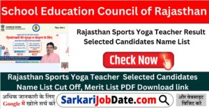 Rajasthan Sports Yoga Teacher Result