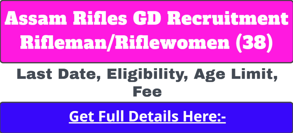 Assam Rifles GD Recruitment