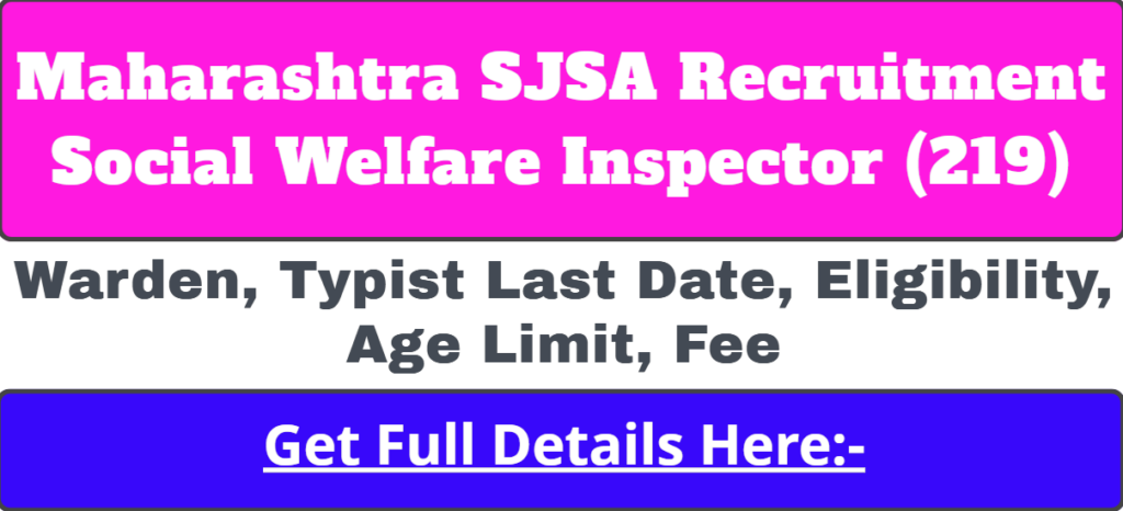 Maharashtra SJSA Warden Recruitment