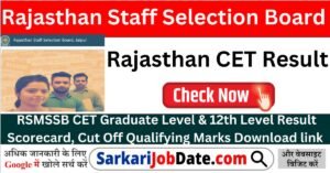 Rajasthan CET Result