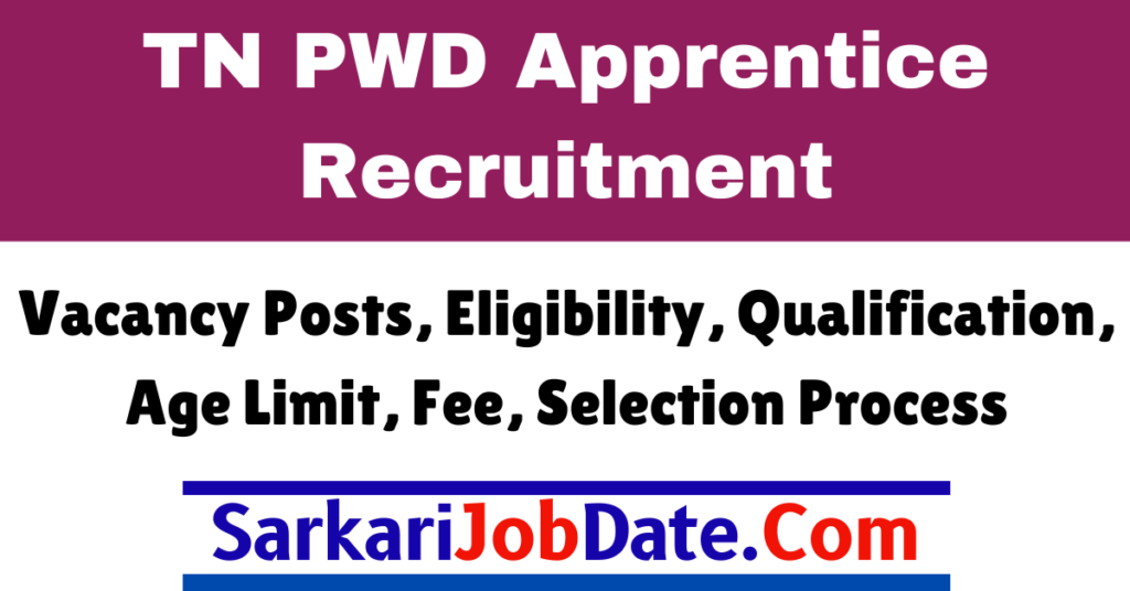 TN PWD Apprentice Recruitment 2024