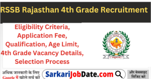 RSSB Rajasthan 4th Grade Recruitment